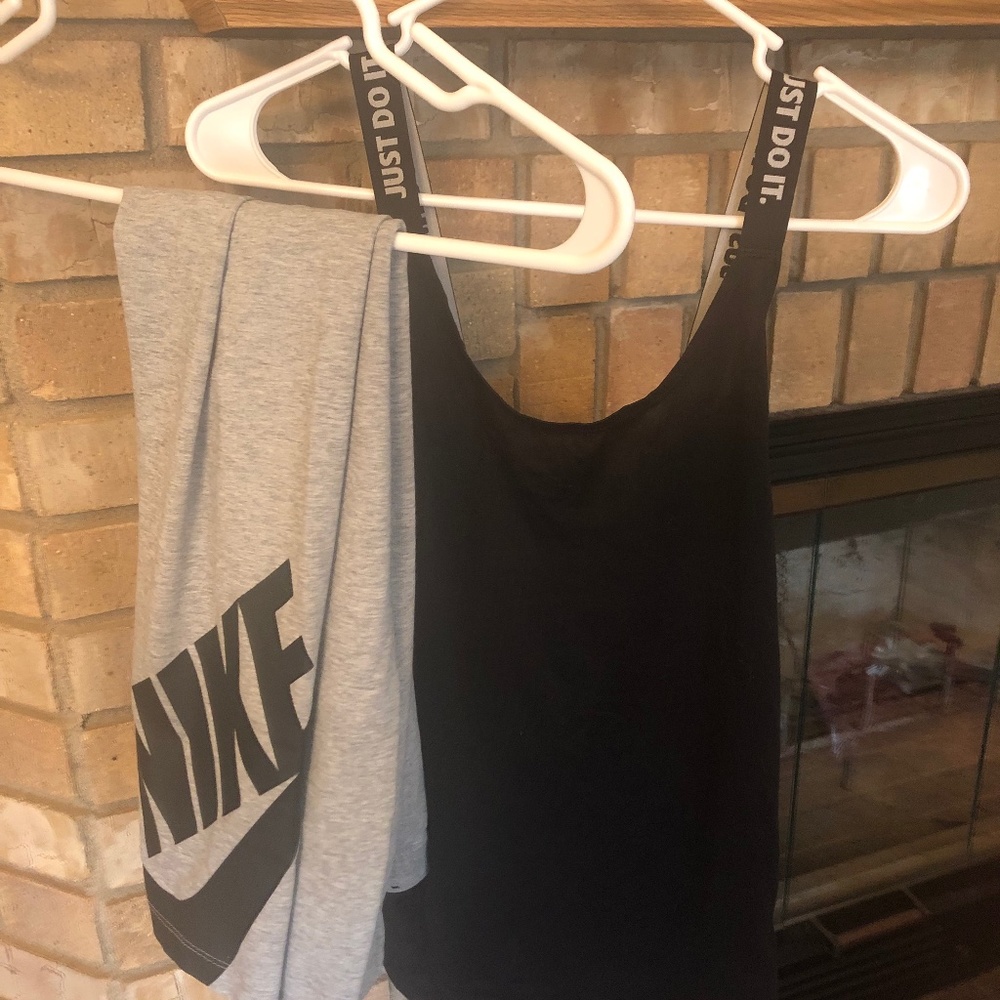 Nike workout set size small grey and black